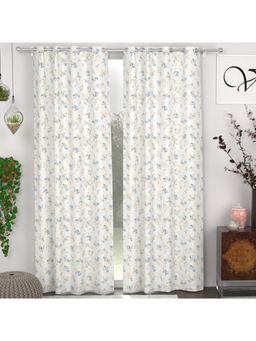 CHHAVI INDIA - Designer Floral Print Semi-Transparent Door Curtains (Pack Of 2)