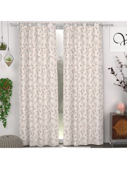 CHHAVI INDIA - Floral Semi-Transparent Door Curtains (Pack Of 2)
