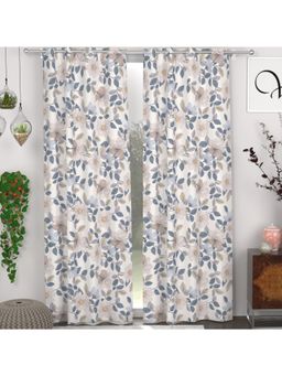 CHHAVI INDIA - Designer Floral Print Semi-Transparent Door Curtains (Pack Of 2)