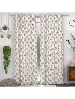 CHHAVI INDIA - Designer Floral Print Semi-Transparent Door Curtains (Pack Of 2)