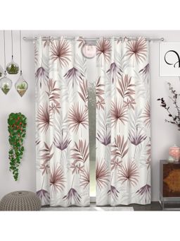 CHHAVI INDIA - Floral Semi-Transparent Eyelet Curtains (Pack Of 2)