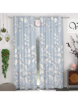 CHHAVI INDIA - Semi-Transparent Floral Door Curtains (Pack Of 2)