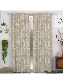CHHAVI INDIA - 7Ft Semi-Transparent Floral Door Curtains (Pack Of 2)