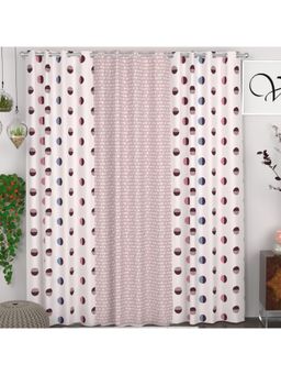 CHHAVI INDIA - Polyester Semi-Transparent 7Ft Geometric Polka Dot Print Door Curtains (Pack Of 3)