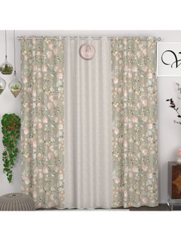 CHHAVI INDIA - Polyester Semi-Transparent Floral Door Curtains