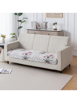 House of Quirk - Printed Quilted Anti Slip Couch Protector Mughal Buta Four Seater Sofa cover