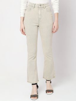 VERO MODA - Women Solid Casual Wear Light Green Jeans