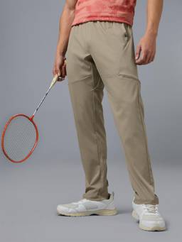 Technosport - Men Khaki Solid Regular Fit Sports Cargo Trackpants with Ts Flexi