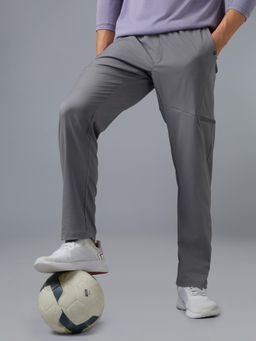 Technosport - Men Grey Solid Regular Fit Sports Cargo Trackpants with Ts Flexi