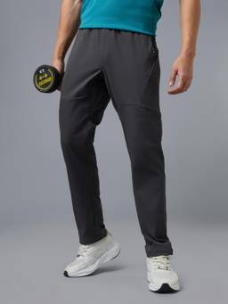 Technosport - Men Grey Solid Regular Fit Sports Cargo Trackpants with Ts Flexi