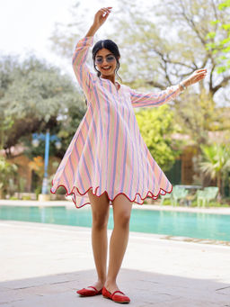Gulaal - Stripe Swing Midi Dress