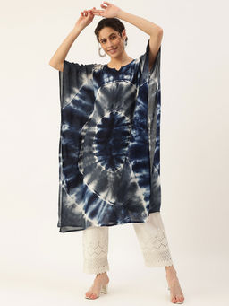 Maaesa - Dark Blue Hand Dyed Kaftan Kurta