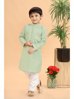 MASTARANG - Boys Green Embroidered Kurta & Pyjama