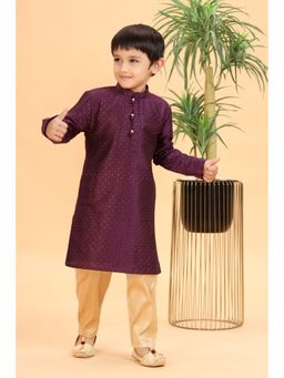 MASTARANG - Boys Purple Embroidered Kurta & Pyjama