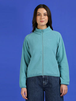 Pepe Jeans - Light Green High Neck Full Sleeve Bomber Jacket