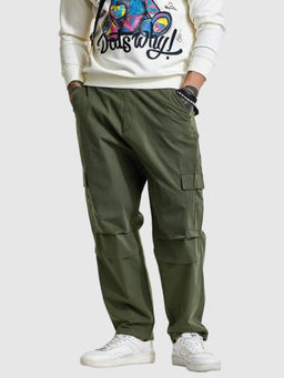 Snitch - Men Olive Solid Cargo