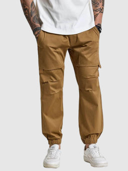 Snitch - Men Brown Solid Cargo