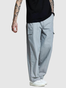 Snitch - Men Grey Solid Cargo