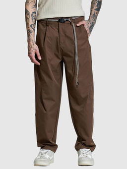 Snitch - Men Brown Solid Trouser
