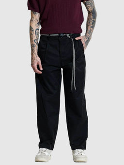 Snitch - Men Black Solid Trouser