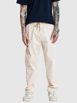 Snitch - Men Cream Solid Trouser
