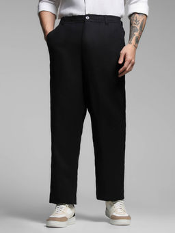 Jack & Jones - Men Black Solid Trouser