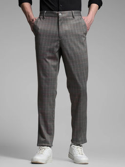 Jack & Jones - Men Grey Checks Trouser