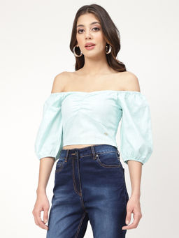 ELLE - Womens Solid Mint Top