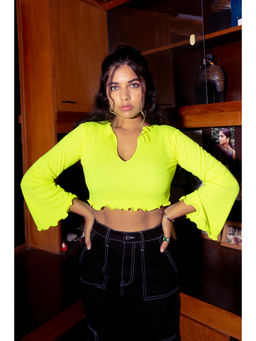 FREAKINS - Neon Green Bell Sleeve Top