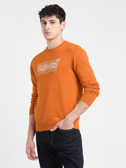 Levi's - Men Orange Solid Regular Fit Sweater