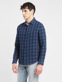 Levi's - Men Navy Blue Checks Regular Fit Casual Shirt