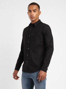 Levi's - Men Black Stripes Regular Fit Casual Shirt