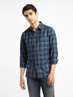 Levi's - Men Blue Checks Regular Fit Casual Shirt