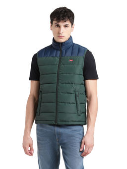 Levi's - Men Green Colorblock Regular Fit Puffer Jacket