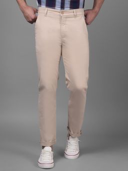 CRIMSOUNE CLUB - Mens Beige Straight Trousers
