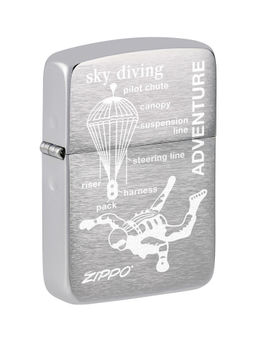 Zippo - Skydiving Replica Brushed Chrome Design Windproof Pocket Lighter