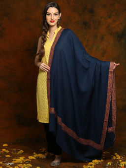 EXOTIC INDIA - Blue Fine Woolen Women Shawl