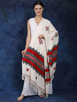 EXOTIC INDIA - Women Ivory Cotton Shawl