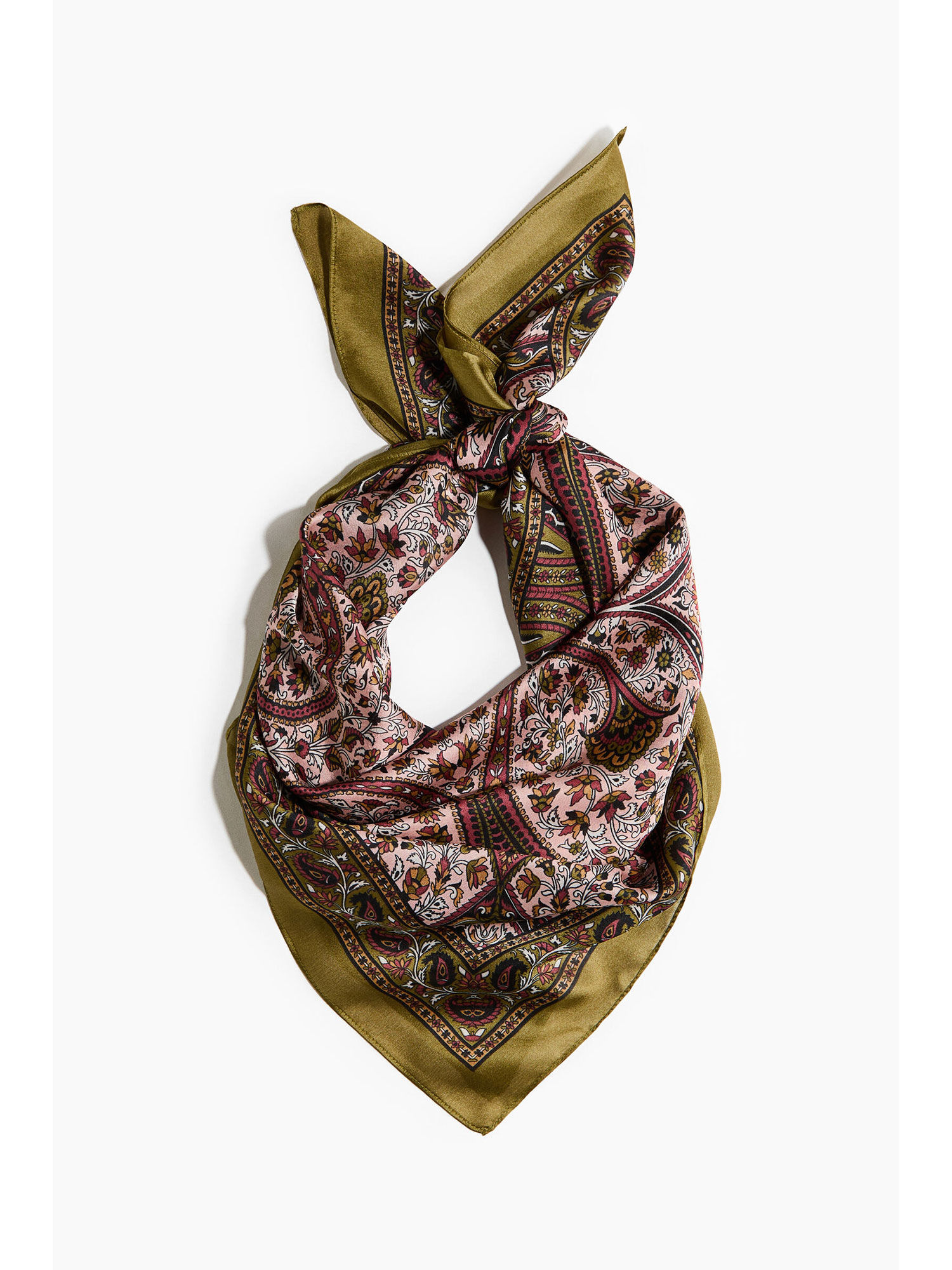 h&m Women Green Patterned Scarf-picture-15