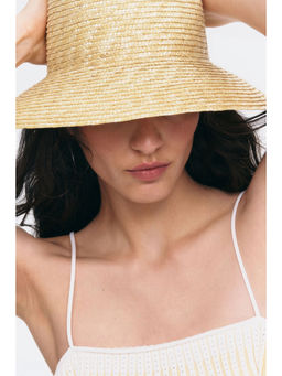 H&M - Women Beige Straw Bucket Hat