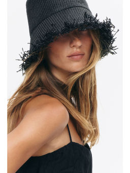 H&M - Women Black Straw Bucket Hat