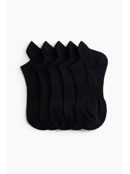 H&M - Women Black 5-Pack Sports Socks With Drymove