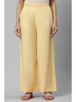Aurelia - Yellow Ankle Length Flared Solid Liva Eco Palazzos