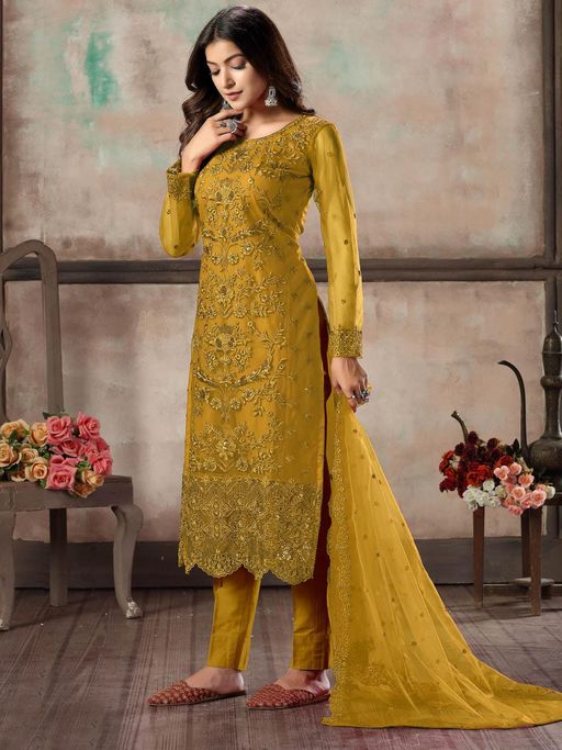 net dresses design NIVI , Lk319, Top fabric: Delicate net fabric with intricate embroidery.  , Bottom fabric : the space silk,adds a luxurious feel, ensuring comfort  while enhancing the rich color and design. , [party