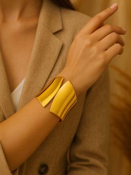 Digital Dress Room - Women Gold Plated Western Cuff