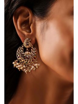 Biba - Women Multi-Color Assorted Brass Chandbali Earrings