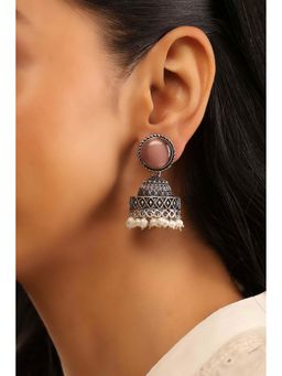 Biba - Women Brown Brass Jhumka Earrings
