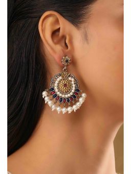 Biba - Women Multi-Color Brass Chandbali Earrings