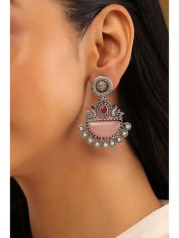 Biba - Women Multi-Color Stone Brass Drop Earrings