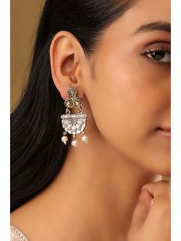 Biba - Women Mint Green Brass Drop Earrings